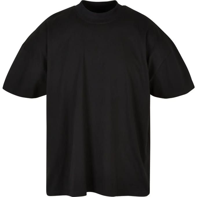Build Your Brand - Oversized Mock Hals T-Shirt - Black maat 3XL