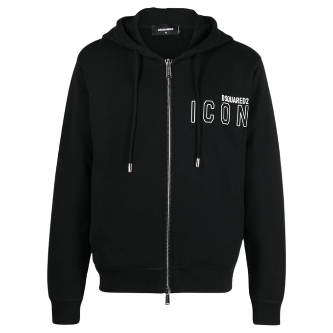 Dsquared2 Icon Outline Logo Zip Black Hoodie