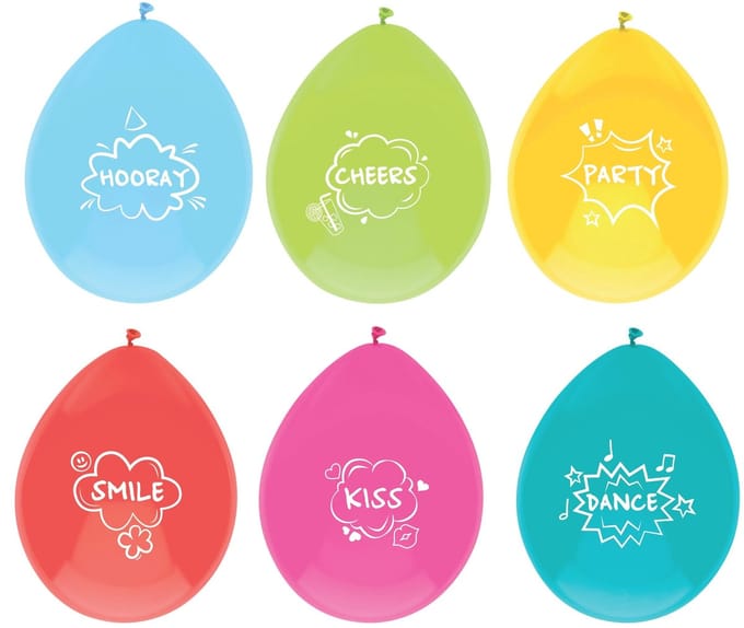 Haza Original Ballonnen Party Quotes Multicolor 6 Stuks 30 Cm