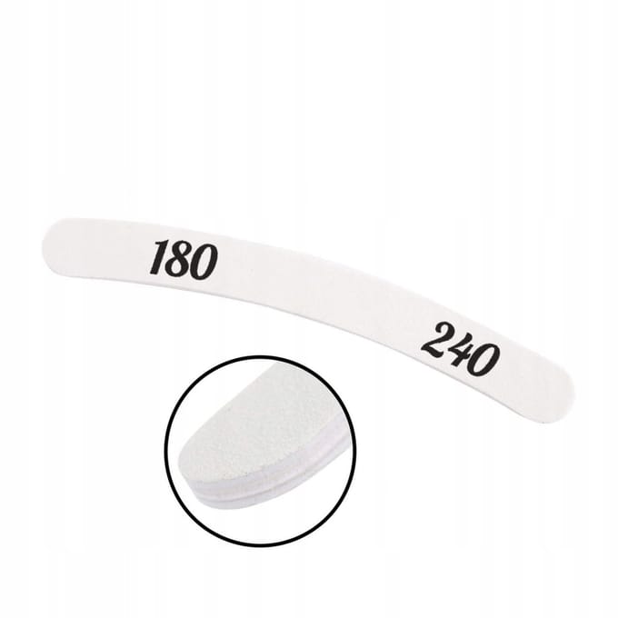 Banaan Nagelvijl 180/240 - Wit, Professioneel Manicure & Pedicure