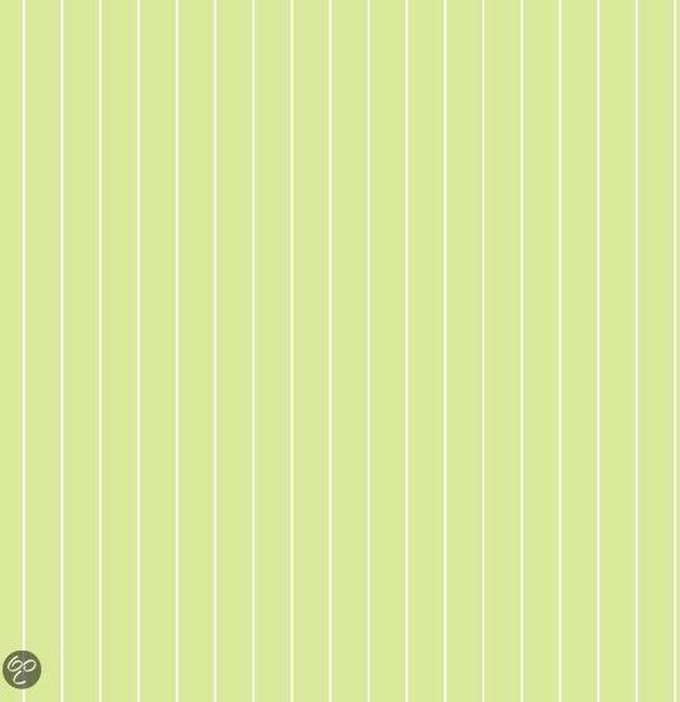 Dutch Wallcoverings Streep - Groen/Wit