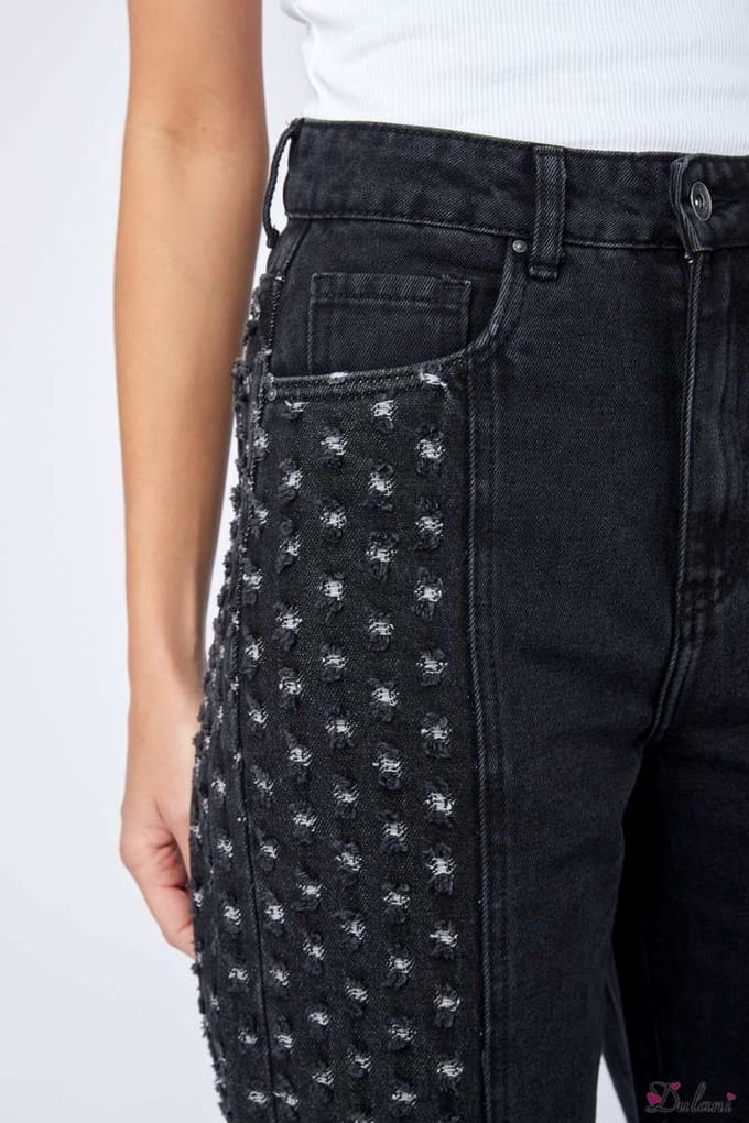 Broek Toxik3 met hoge taille recht model zwart