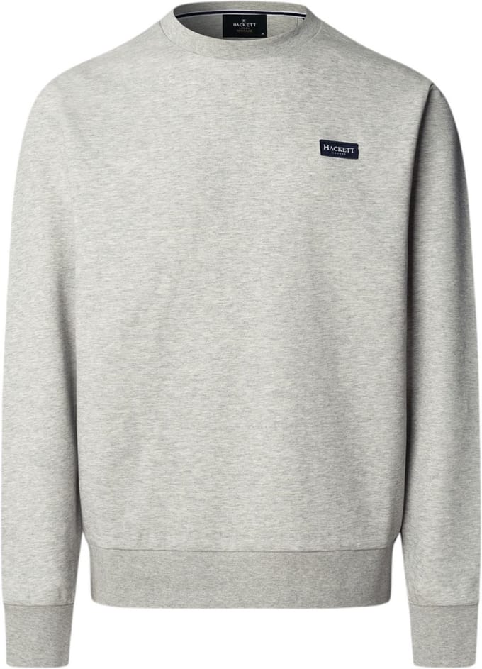 Hackett London Sweater met ronde hals en grijs logo