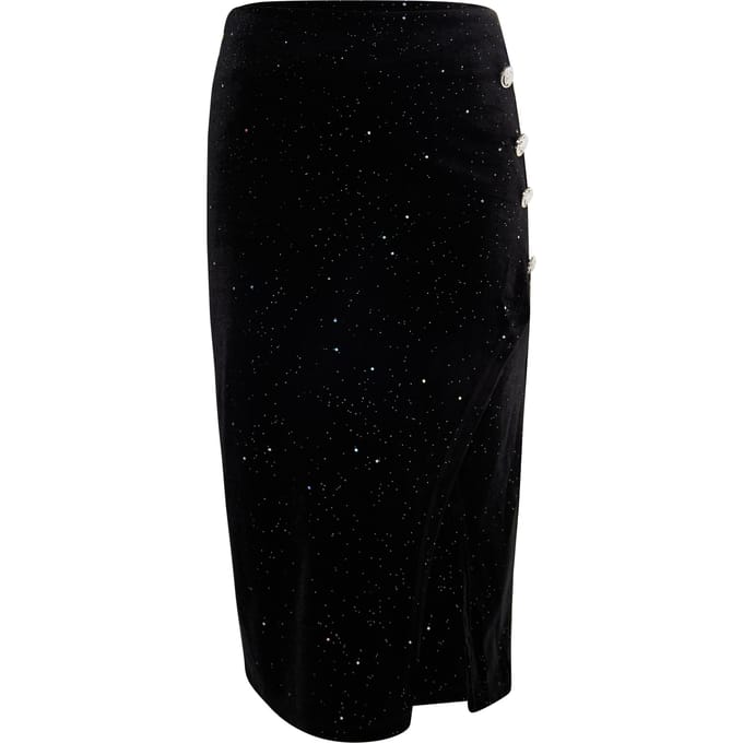 Faina Fluwelen rok met glitters Dames zwart