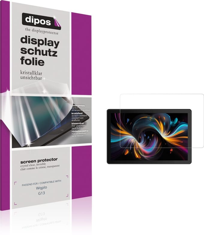 dipos – 2x Beschermfolie geschikt voor Wqplo G13 | Krasbestendige & heldere Screenprotector Ultra-Thin