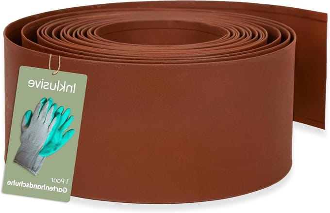 Gazonrand Metaal - Bloembed omranding Perk rand - Tuin afbakenen - Roest-look design - 20 x 500 cm - Bruin