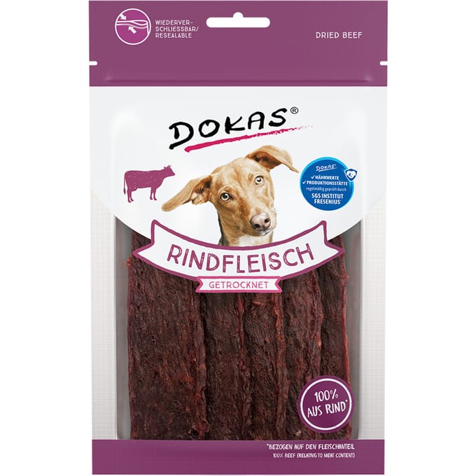 4x70g Dokas Rundvlees Gedroogde Hondensnacks