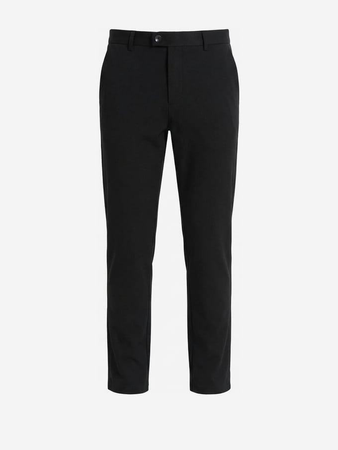 OMBRE Broek - Slim Fit - Rits - Effen Zwart L