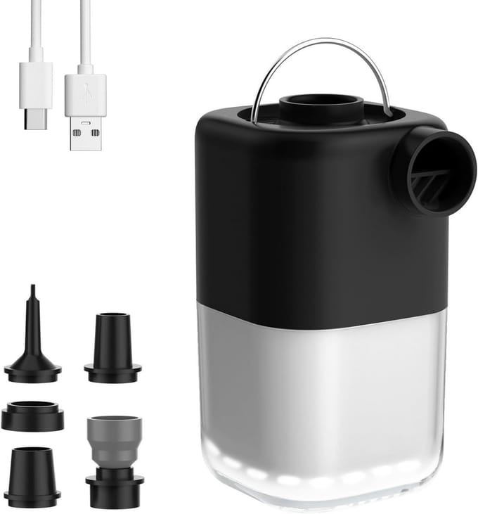 Draagbare Elektrische Luchtpomp met Krachtige Inflator en LED Campinglamp