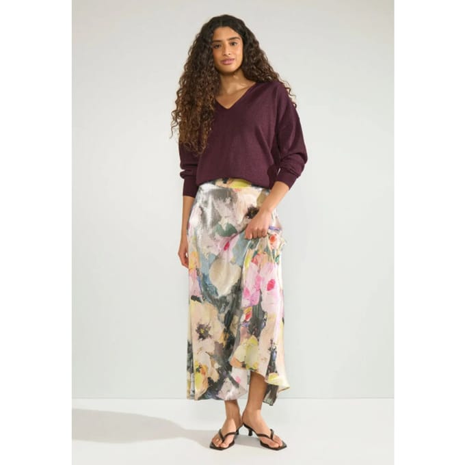Nümph 707060 nudayletta lurex v-neck pullover fig