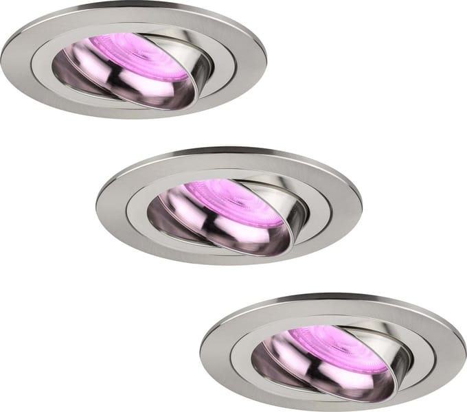 Ledvion - 3X SMART LED Inbouwspot Tokyo - RVS - Dimbaar