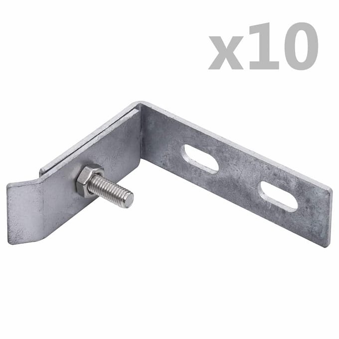 vidaXL - Wand - hoekverbinding - 10 - sets - zilverkleurig