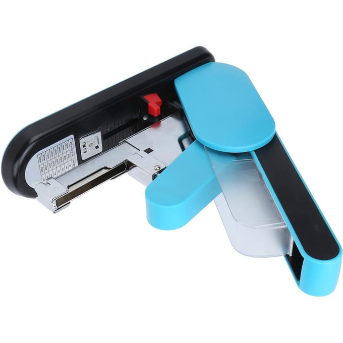 HeavyDuty Nietmachine Arbeidsbesparend Magazijn Type AntiKnel Hand 190 Pagina's Boeknieter voor Kantoor(Blauw ) blauw