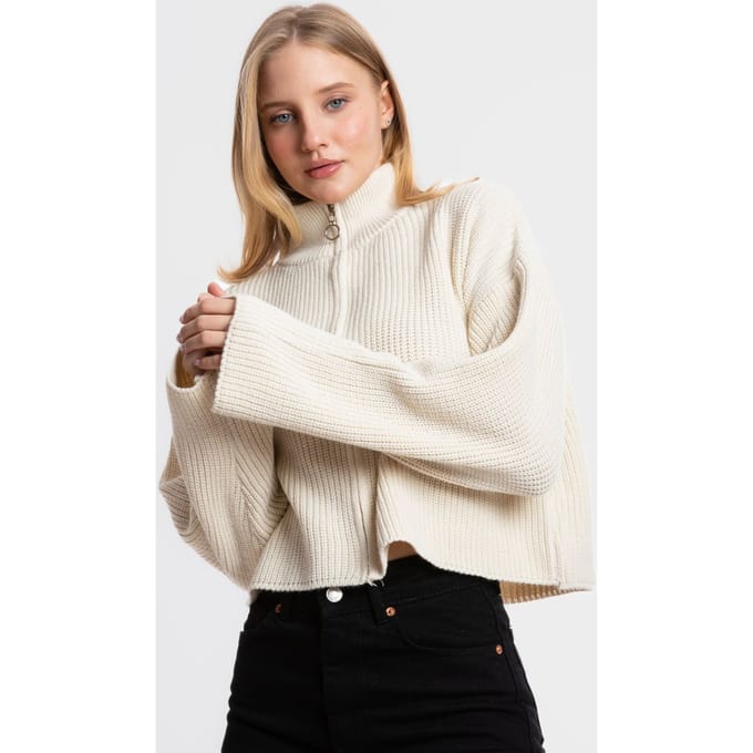 Ritssluiting Relaxed Fit Gebreide Cardigan