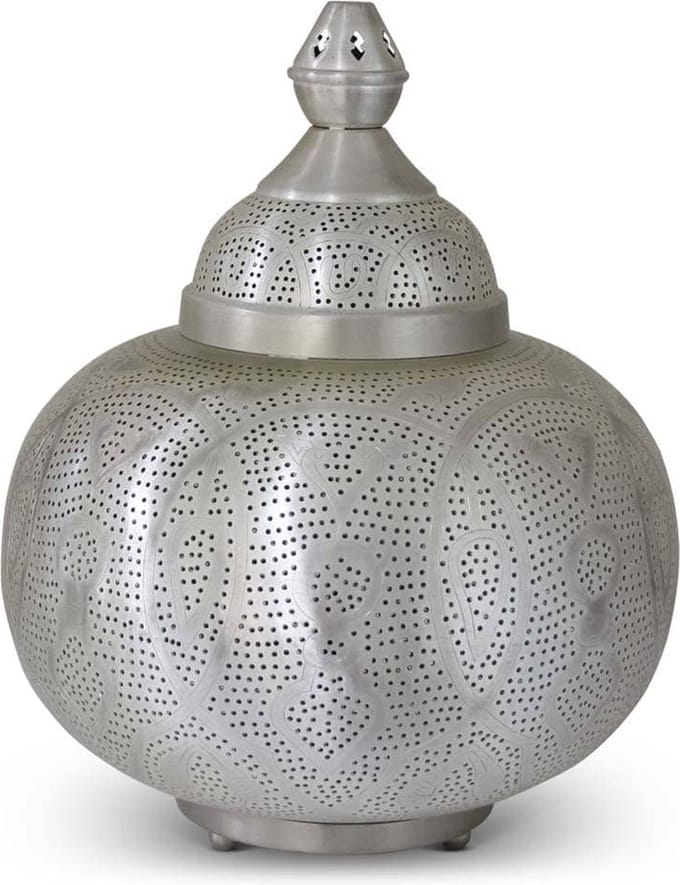 Safaary - Oosterse Tafellamp Zilver Ambia Ø 33 x 40cm