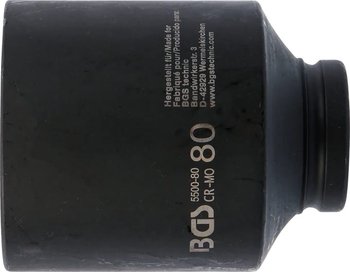 BGS Kracht Dopsleuteldop zeskant, diep - 1 - 80 mm