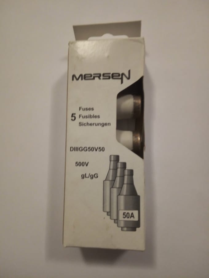 Mersen 00598.050700 Diazed zekering Afmeting zekering: DIII 50 A 500 V