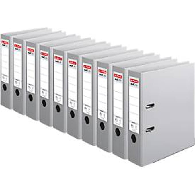 herlitz ordner maX.file protect plus, A4, rugbreedte 80 mm, 10 stuks, grijs