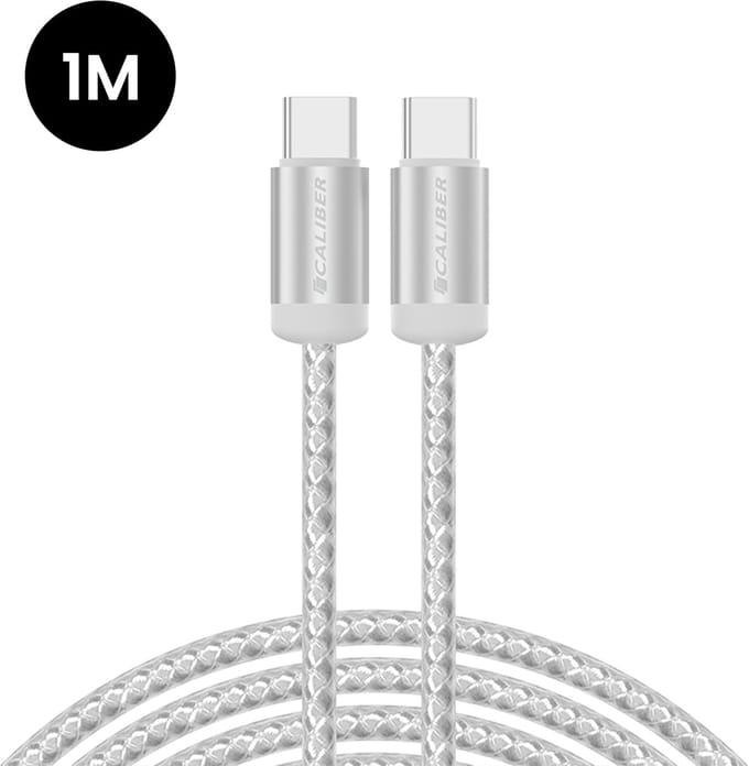 Usb C Kabels - 60W - Usb C naar Usb C - 1 Meter - Usb-C Kabels - Snellader - 480Mb/ps Data - Usb C Oplader - Wit Gevlochten
