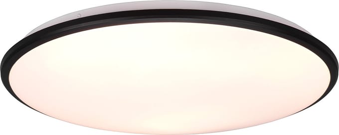 Reality - LED Plafondlamp - Plafondverlichting - 34W - Warm Wit 3000K - Dimbaar - Rond - Zwart - Kunststof