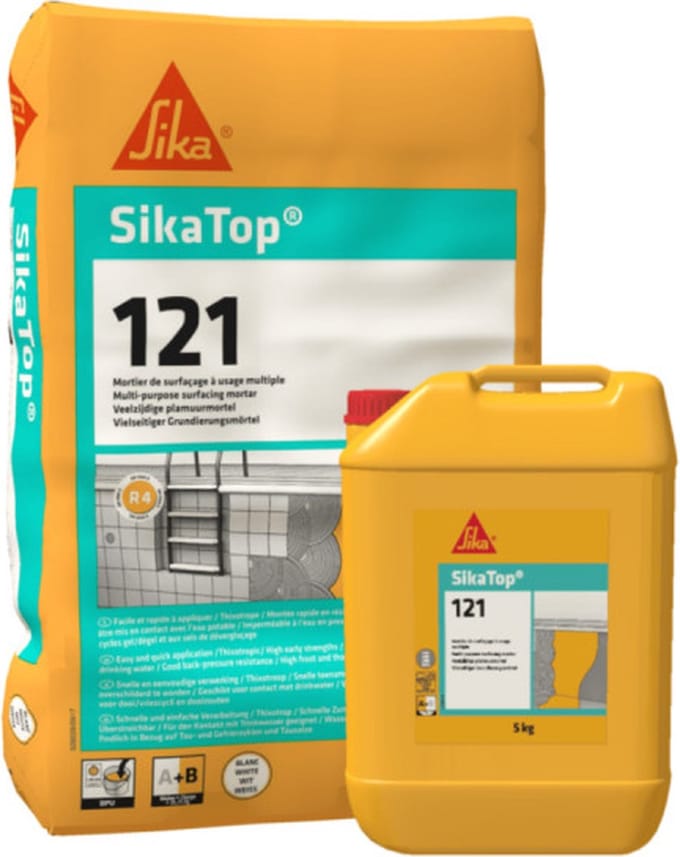 Twee-componenten mortel SIKA Sikatop 121 Verharding - Wit - 26.75kg