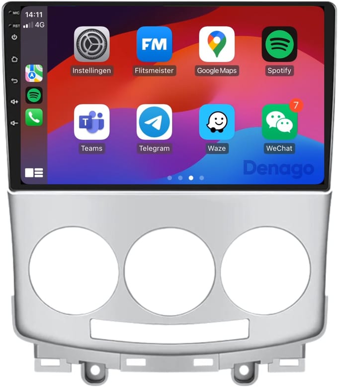 CarPlay autoradio geschikt voor Mazda 5 | 2005 t/m 2010 | Android 16 | Draadloos Apple CarPlay & Android Auto | 2GB + 32GB | QuadCore processor | Denago DNG-A36 | 2025 model | 2005 2006 2007 2008 2009 2010 | Bluetooth & Wifi