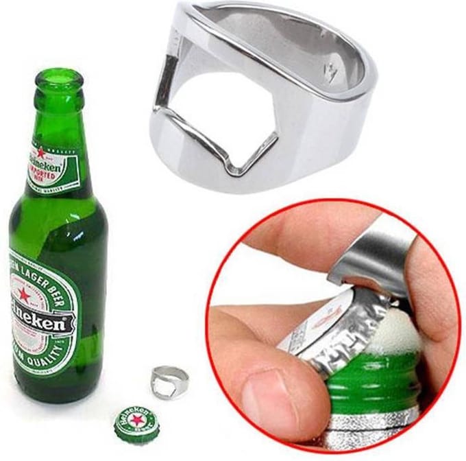 Stalen Bieropener / Flesopener Ring