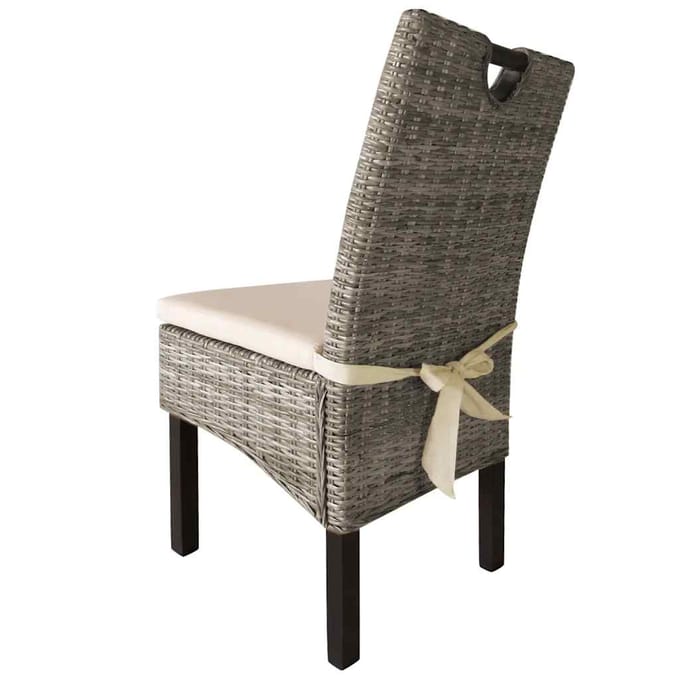 vidaXL - Eetkamerstoel - 4 - st - kubu - rattan - mangohout