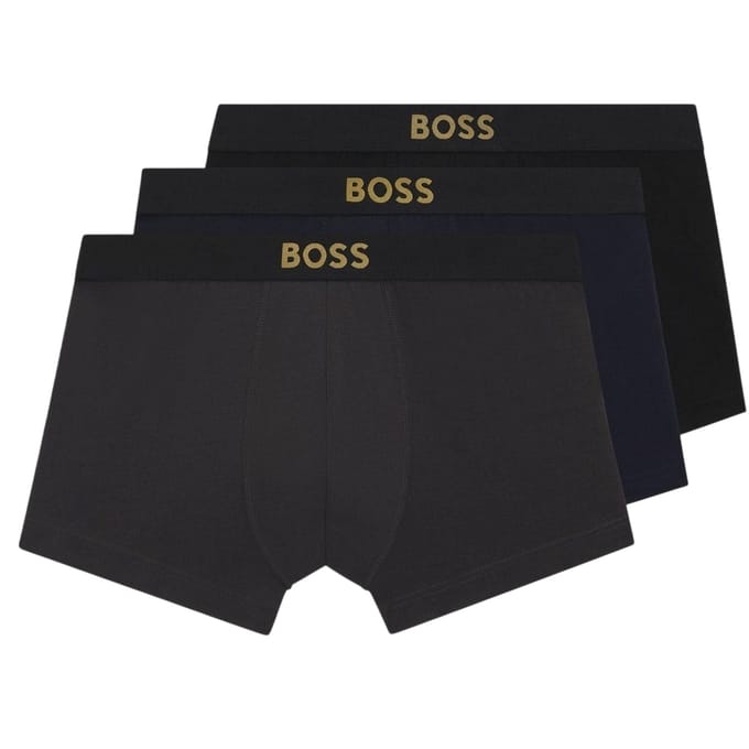 Boss Boxershorts met logo voor heren (set van 3) (Zwart/Navy/Grijs)