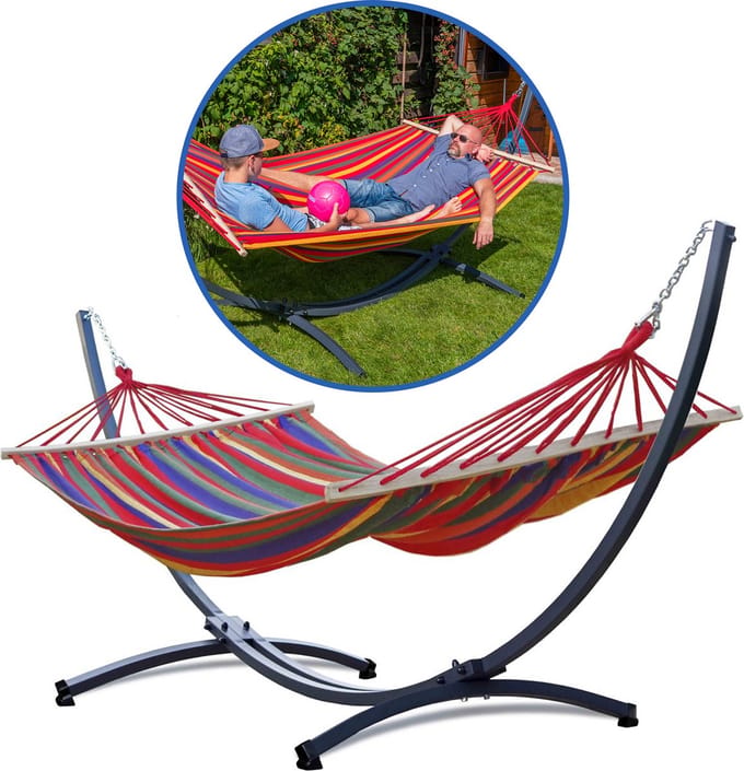 Potenza Grande - hangmat met standaard - 2 persoons - Zwart