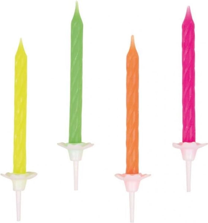 Amscan Verjaardagskaarsjes Neon 10 Stuks