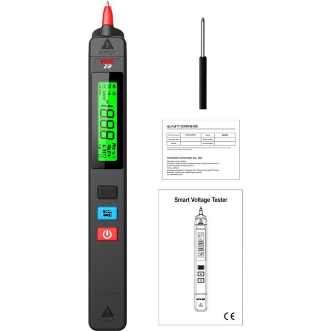 BSIDE Digitale AC-spanningstester Lekdetector Elektrische lekdetectiepen 0300V Contactloos without silicone cover