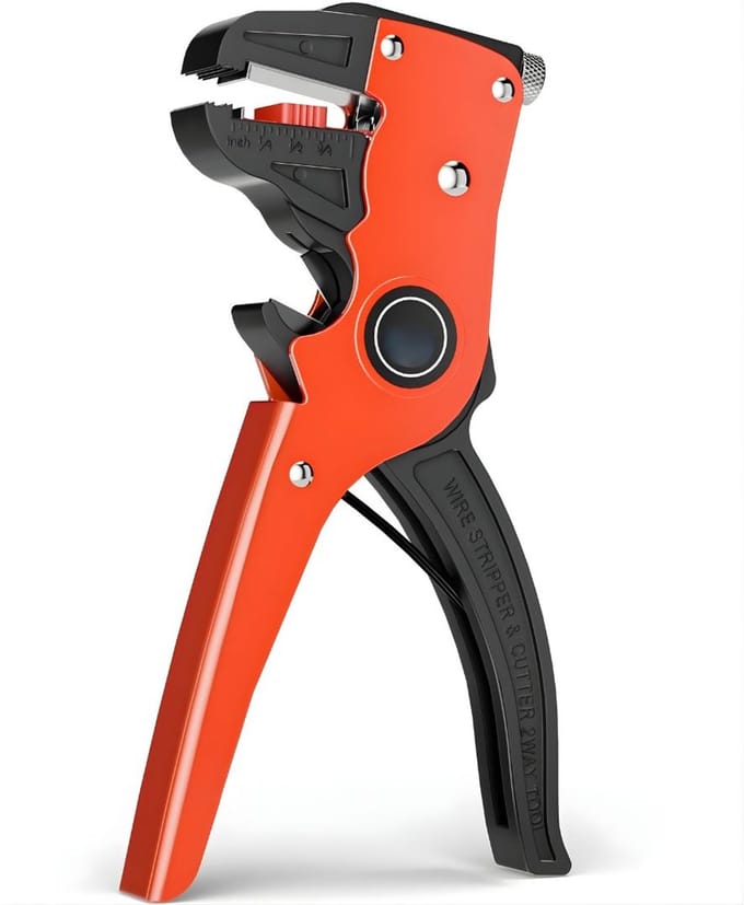 KAD® Striptang - Draadstripper & Kabelstripper - Striptang voor Elektriciens - Zwart/Rood - 18cm x 8cm x 3cm