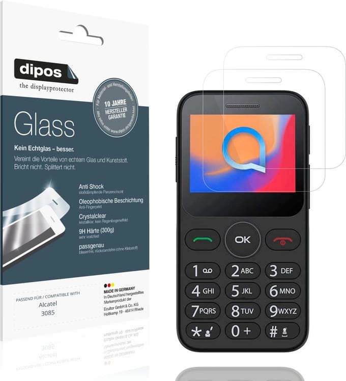 dipos – 2x Pantserfolie geschikt voor Alcatel 3085 | 9H Screenprotector