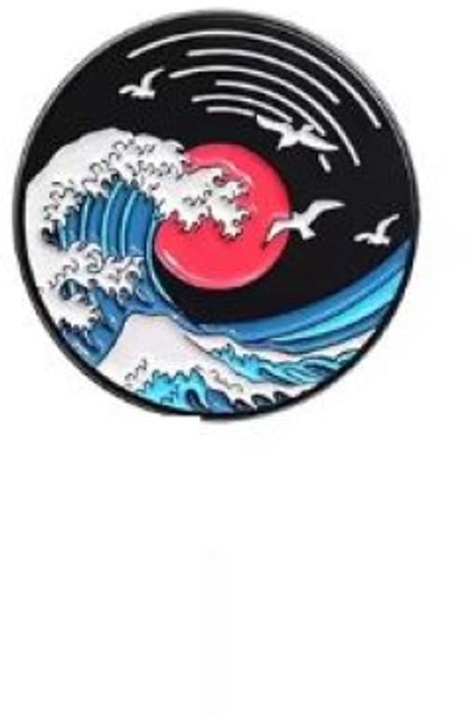 Pin Broche - enamel pin - kledingspeld - Kanagawa zwart