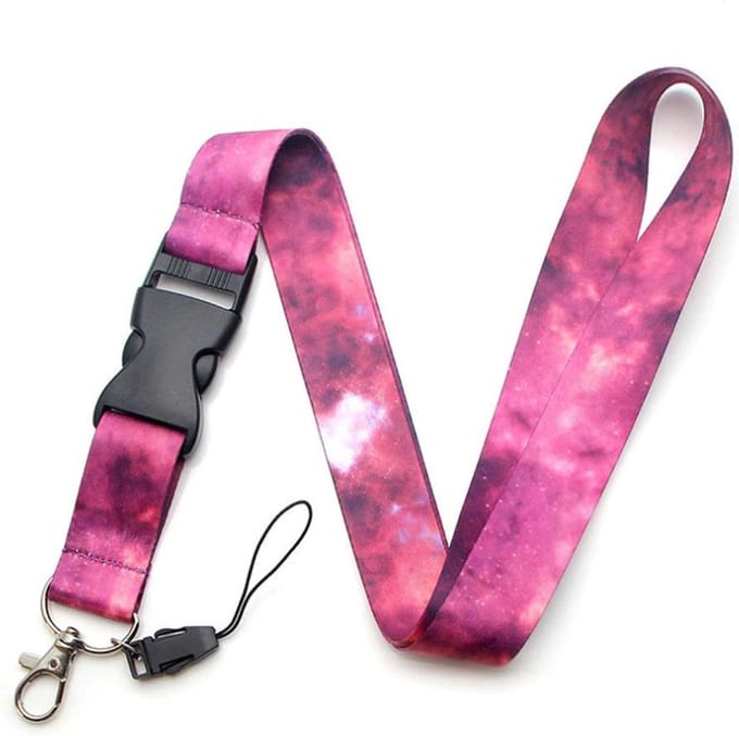 DW4Trading Sleutelkoord Sterrenhemel Paars - Sleutelhanger - Keycord - Lanyard - Lengte 50 cm