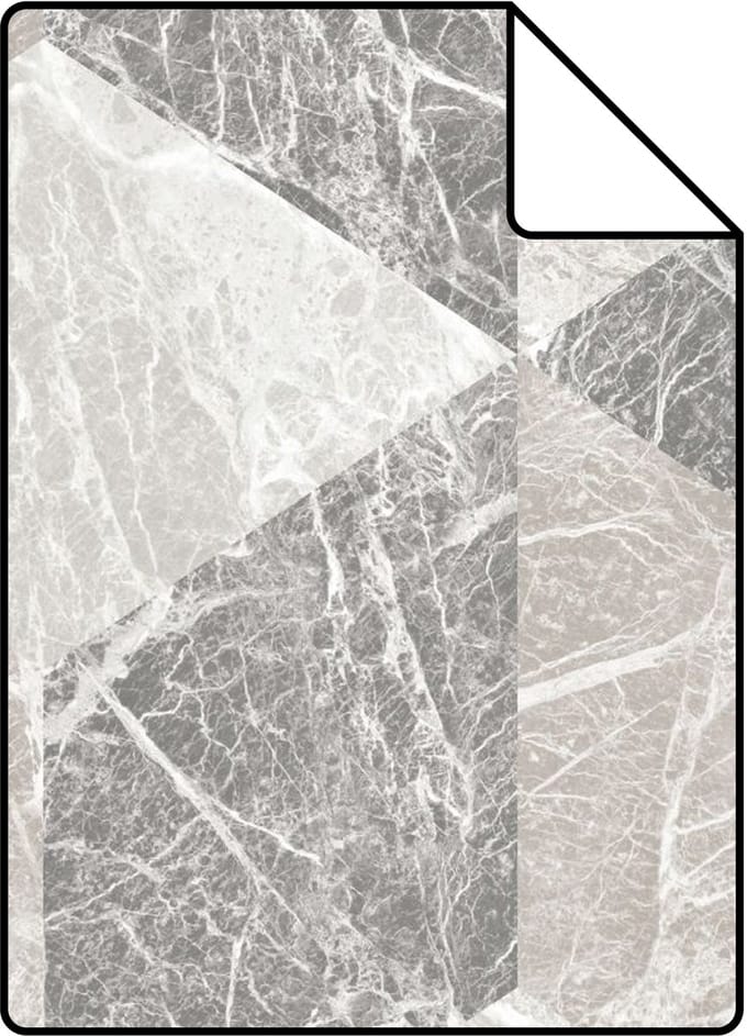 Proefstaal Origin Wallcoverings behang 3D marmer motief beige en taupe - 26,5 x 21 cm - 347317-S