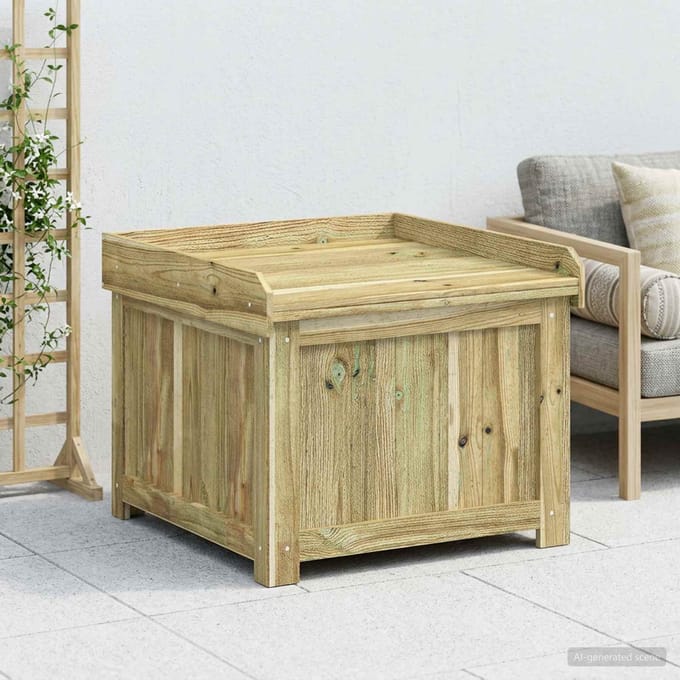 vidaXL - Buiten - Kussenbox - Geïmpregneerd - grenenhout - 58,5 - x - 60 - x - 47 - cm