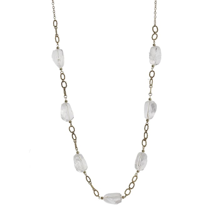 Behave - Ketting - Goud kleur met Transparante kralen - 85 cm lang