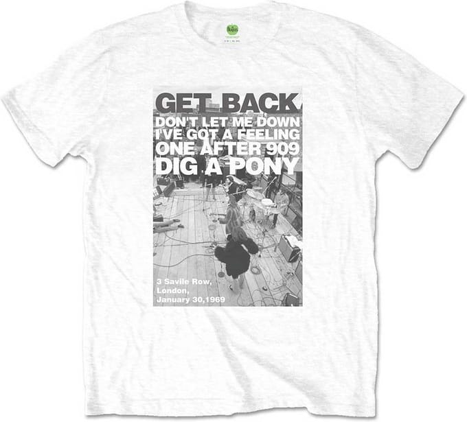 The Beatles - Rooftop Shot Heren T-shirt - XL - Wit