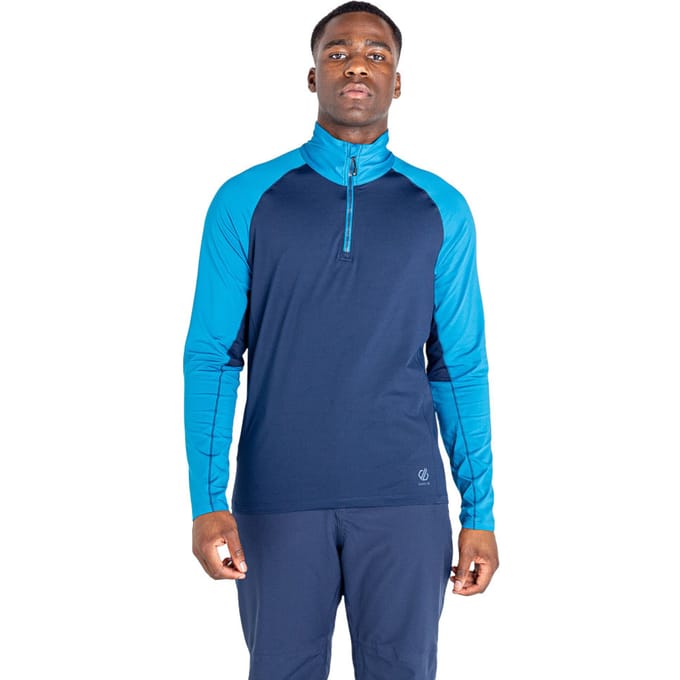 Dare 2B Heren Fuser Core Stretch Half Zip Thermo Top (Nightfall marine/donker methylblauw)