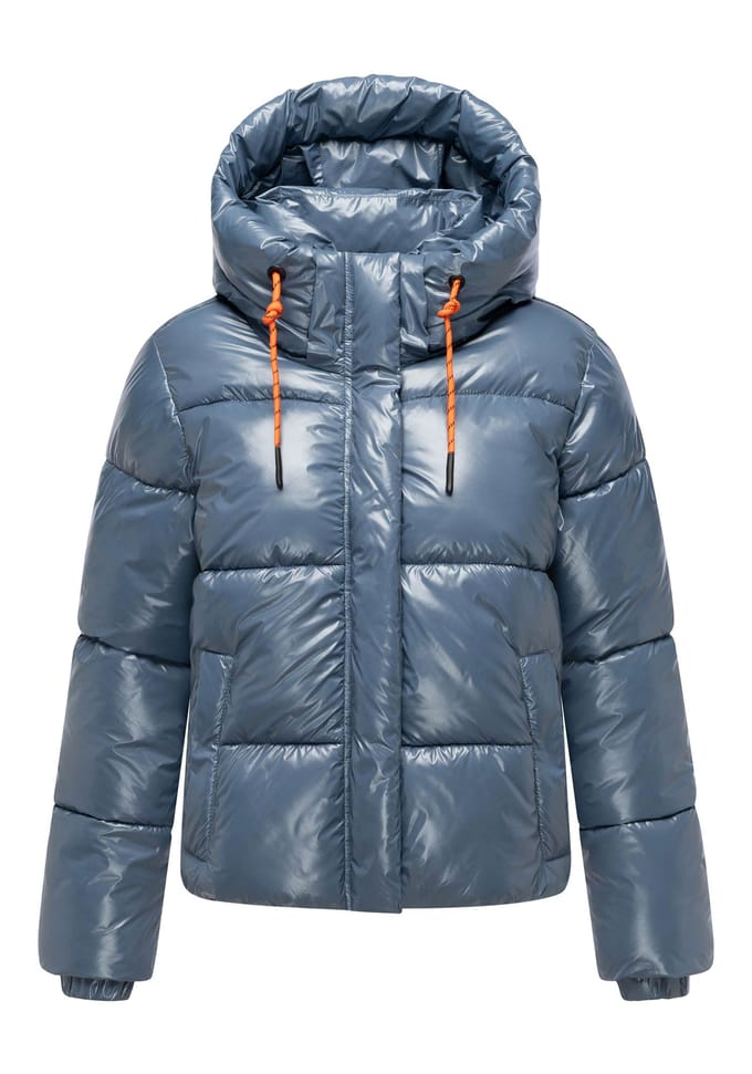 Marikoo dames gewatteerde winterjas Skyraa met capuchon & glanzend design