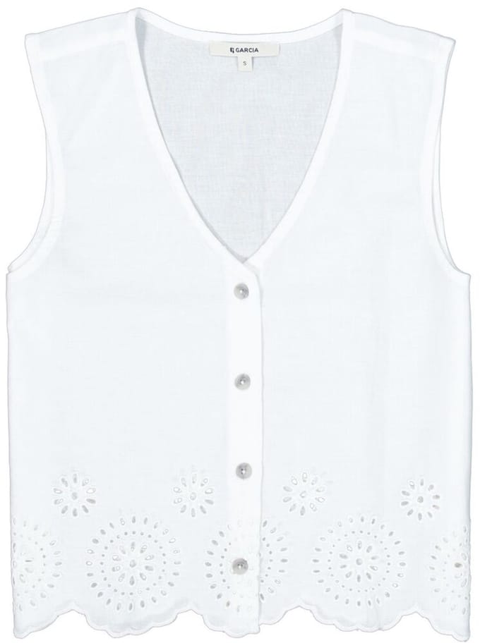Garcia - Dames vest - Maat M - Vrouwen - wit - katoen