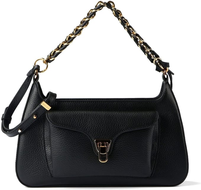 COCCINELLE Leren schoudertas Beat Generatio Shoulder Bag Noir zwart