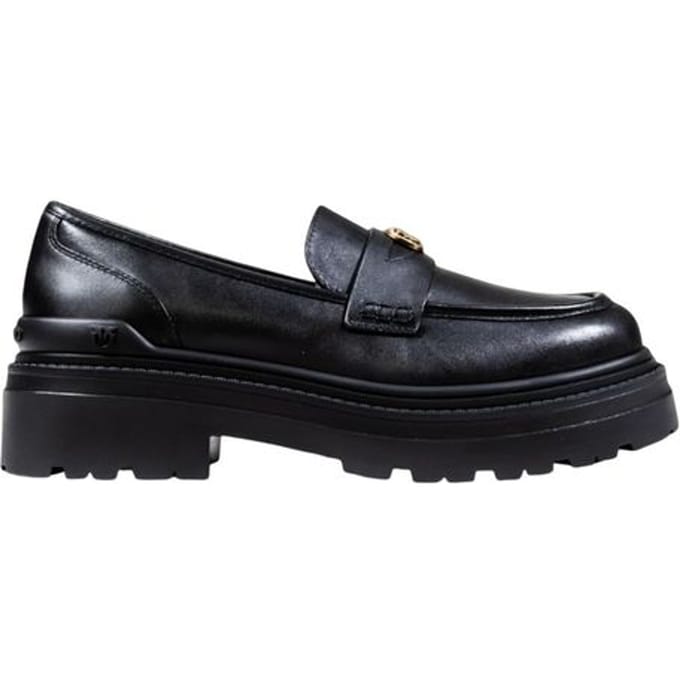 PINKO Zwarte Leren Platform Hakken