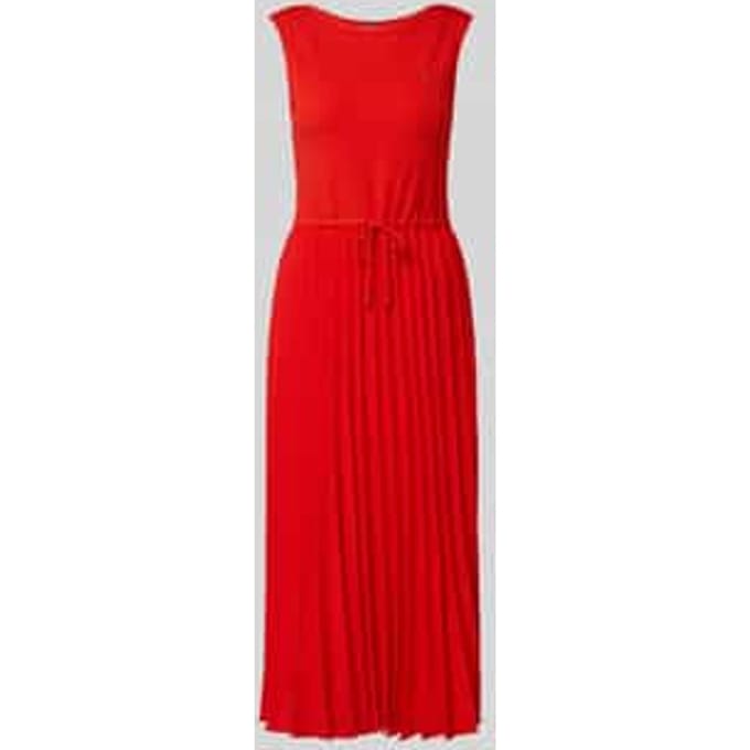 slim fit midi-jurk van viscosemix