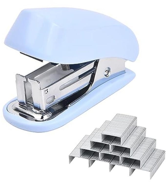 Mini Heftapparaat Set met 830 Nietjes - Draagbaar en Handmatig voor School, Werk en Thuis