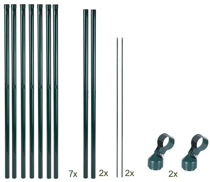Set palen 105cm voor gaas, 7 stuks.