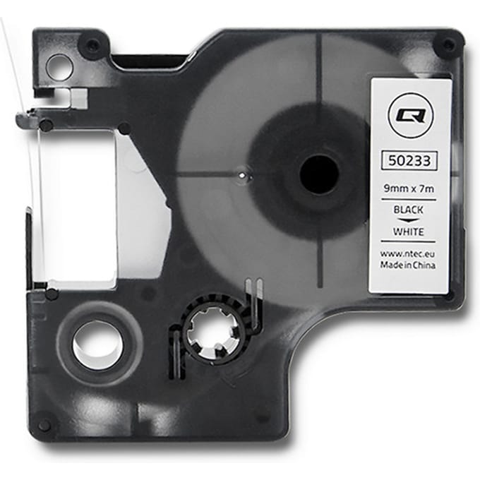 Qoltec Tape voor DYMO D1 40913 |   9 mm x 7 m |   Wit/zwarte print