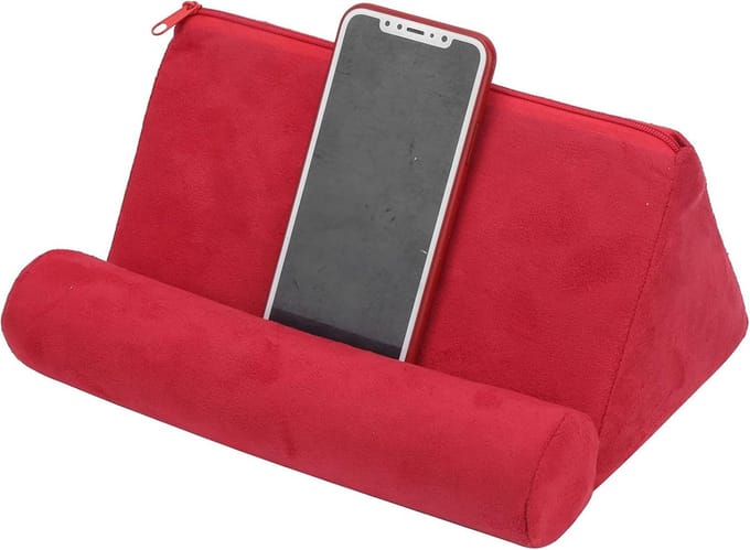Kussen Tablet Standhouder - Leeshouder Bedsteun - Comfortabel Lezen - Handsfree Ondersteuning - 24.5 cm - Rood